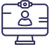 Monitor with user icon for Gamma Game interface accessibility