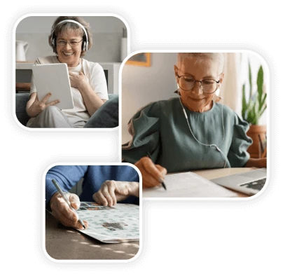 Older adults doing cognitive exercises — Gamma Game target audience